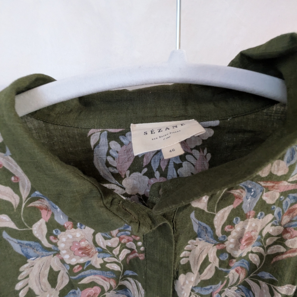Floral Green Long Sleeve Shirt - Picture 3 of 4